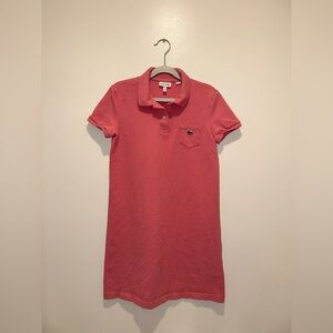 Lacoste Girls Piqué Polo Dress Bubble Gum Pink 100% Cotton Size 12Y